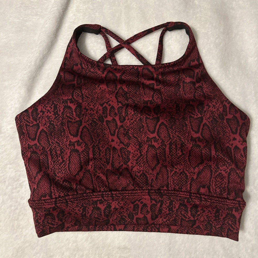 Buffbunny Collection Red Crossback Sports Bra Small Stretch Nylon Spandex
